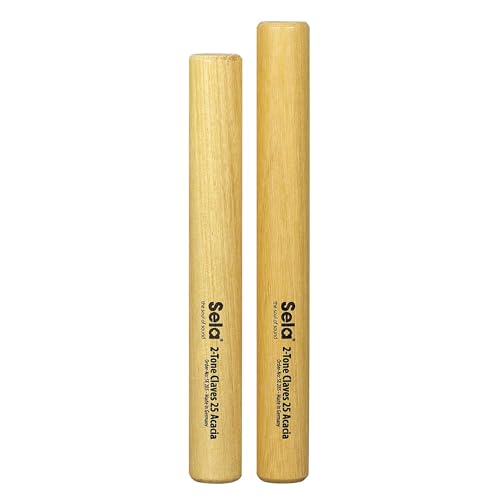 Sela Percussion 2-Tone Acacia Claves Pair, 1-Inch (SE285)