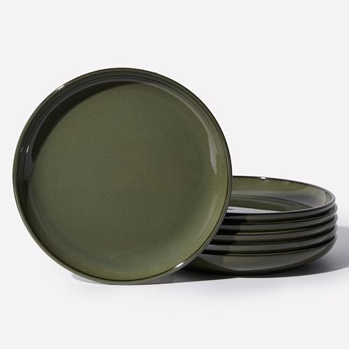 Image of Pokini Ceramic Dinner Plates Set of 6, 8inch Salad, Dessert Plates Dishes