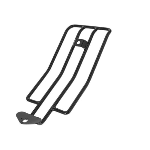 Porte-bagages arrière de moto noir avec supports latéraux robustes pour valises et grands trajets