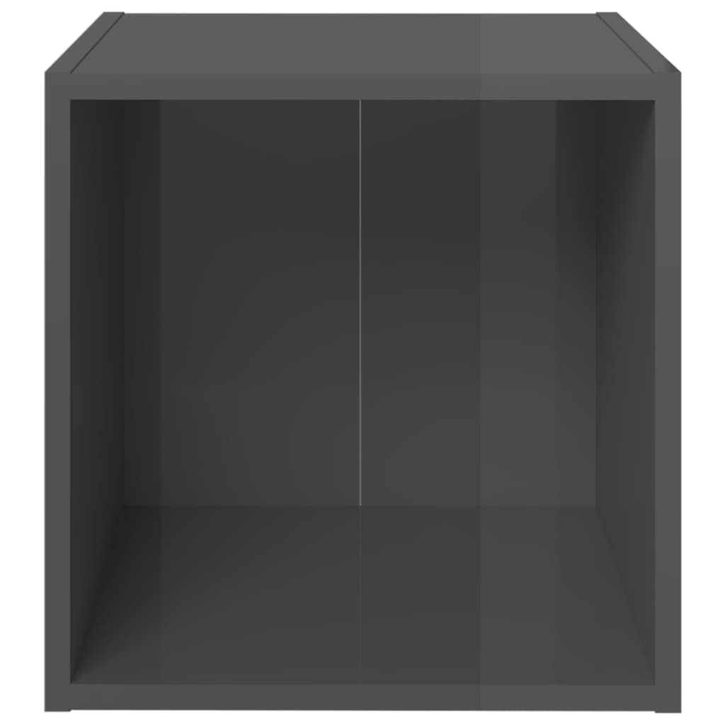 6-TLG. TV-Schrank-Set Hochglanz-Grau, Holzwerkstoff Lowboard für Wohnzimmer, modernes Media-Center mit viel Stauraum, vielseitig aufstellbar