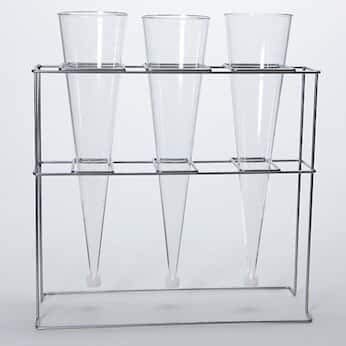 Cole-Parmer 2500028 Wheaton Imhoff Settling Cones and Rack Kit; Three Cones, One Rack