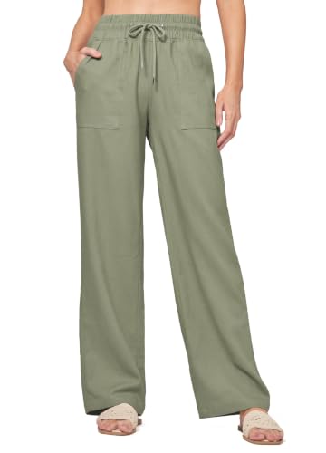 Image of Willit Women Linen Pants Wide Leg Palazzo Trousers 29 inch /31 inch / 33 inch