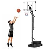 GYMAX Canestro da Basket per Adolesenti e Adulti, Altezza 173-305 cm