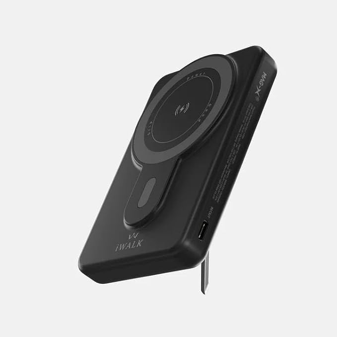Power Bank iWALK 10000mAh con Supporto MagSafe, Caricatore Wireless Magnetico Portatile con Display LED, Compatibile con iPhone 17/16/15, Ricarica Rapida 15W, Nero