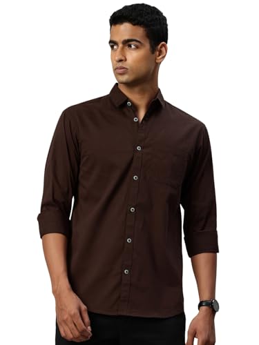 Image of Majestic Man Comfort Slim Fit Solid Pure Cotton Self Design Casual Shirt
