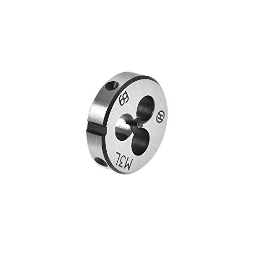 sourcing map Runde Schneideisen M3, Metrisches Schneidfestes Gewindeschneidkluppe, Legierter Werkzeugstahl Gewindereparaturwerkzeug