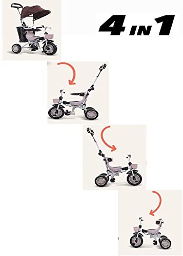 NUBAO Dreiräder Für Kinder ab 1 Dreirad Trike Baby Trike Faltbar, 4 in 1 Kinder Falten Dreirad Walker Fahrrad für 6… – Bild 5