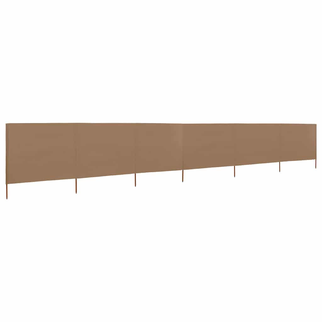 Paravento da spiaggia a 6 pannelli in tessuto 800 x 80 cm Grigio talpa antivento per campeggio, paravento spiaggia per spiaggia e giardino