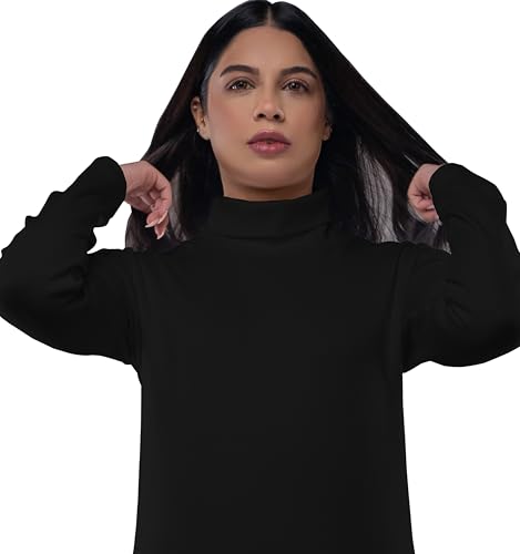 Image of Women Turtleneck Long Sleeve Ribbed Knitted Casual Stretch Top Cotton Slim Fit Mock Turtle Neck Gree Pullover Sweater