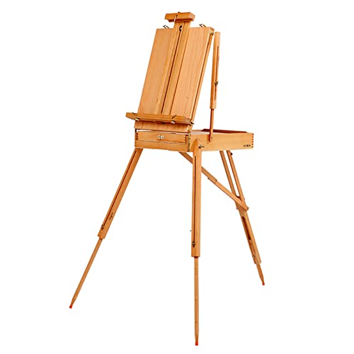 Caballetes de madera para pintar, trípode ajustable con caja de bocetos, caballete de arte portátil y plegable para dibujar en interiores y exteriores