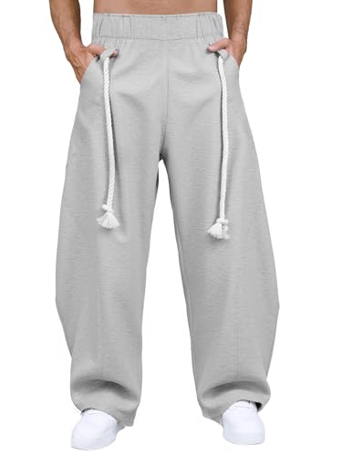 SOFIA'S CHOICE Baggy Pants Barrel Wide Leg Sweatpants Y2k with Pockets for Men