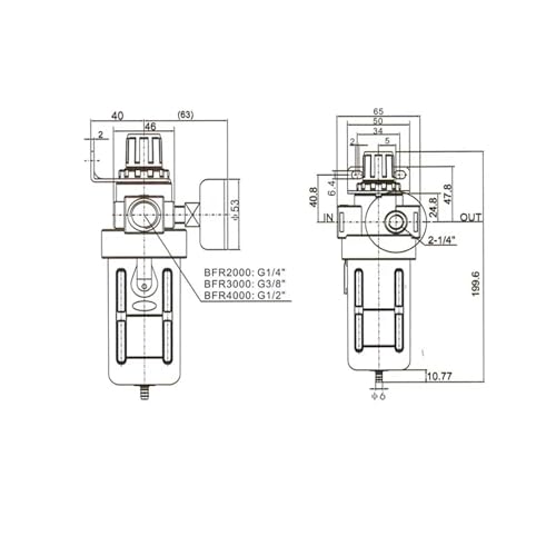Filtre pneumatique BFC-4000 évite l'eau et régule la pression 12mm