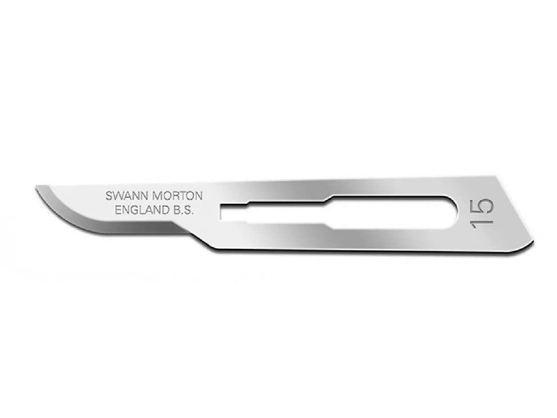 Swann-Morton 22403 Lame Bisturi con S, N. 15, Sterili, Confezione da 100