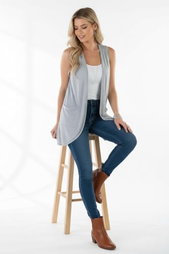 Image of ToBeInStyle Womens Open Front Casual Shrug Lightweight Layering Cardigan Sleeveless or Short Sleeve
