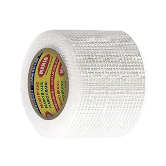Glass Fiber Mesh Tape - 50 Meters in Length - 142mm, 145 GSM - 1 Roll Per Pack - Fiber Mesh For Plastering, For Waterproof Of Roof/Crack Patch/Wall Repair/Fiber Wall Coating Contains Glass Fiber.