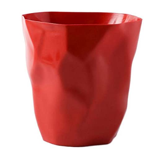 Caneca de basura geométrica irregular de plástico roja S