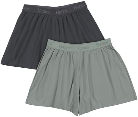 Hanes Women&#39;s Originals SuperSoft Sleep Shorts, Comfywear Lounge Shorts, 3.25&#34;, 2-Pack