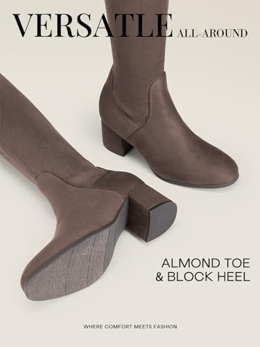 image for DREAM PAIRS Women's Laurence Over The Knee Thigh High Chunky Heel Boot