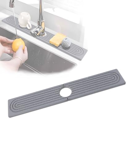 Stänkskydd av kiselkran, kiselgur kranmatta för diskbänk, extra lång 24 tum, snabbtorkande, superabsorberande, kranvattensensormatta