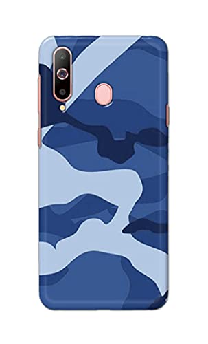 Image of Printed Hard Back Cover Case for Samsung Galaxy A60 | Samsung Galay M40 Back Cover (Army Blue Pattern) -702