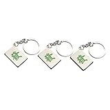 [Baluue] 3個創作雀運勢キーホルダー 亜合製属キーリングペンダント ファッションアクセサリー シルバーグリーン