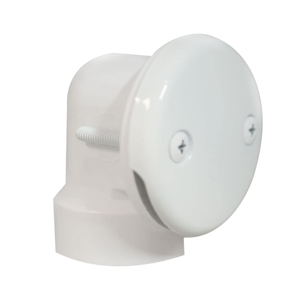 Westbrass A532-50 SCH. 40 - Tapón de drenaje para bañera con codos de dos agujeros, recubrimiento en polvo, color blanco