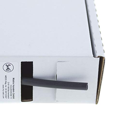 Schrumpfschlauch schwarz 3:1 mit Kleber, 4,8-1,6mm, 3,5 Meter - Spenderbox