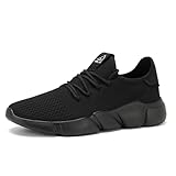 Men's Casual Athletic Sneakers Fashion Lightweight Breathable Mesh Running Shoes Black Size 11.5