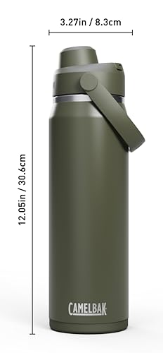 Image of CamelBak Thrive Chug Insulated Stainless Steel Water Bottle, Cold Retention with High Flow Lid for Everyday Hydration and Active Use, 25oz, Moss