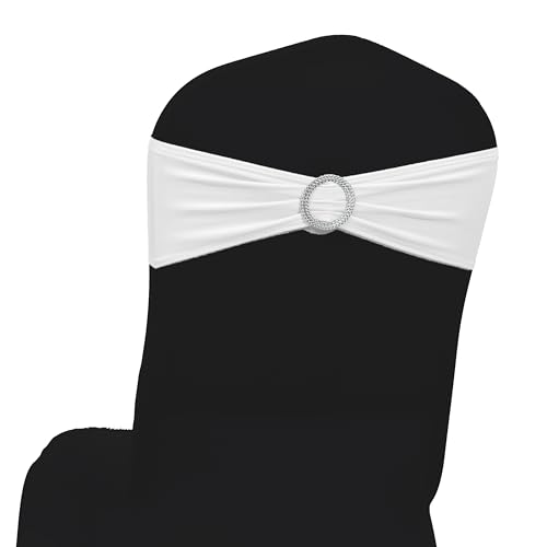 MDS Pack of 100 Spandex Chair Sashes Bow Premium Stretch