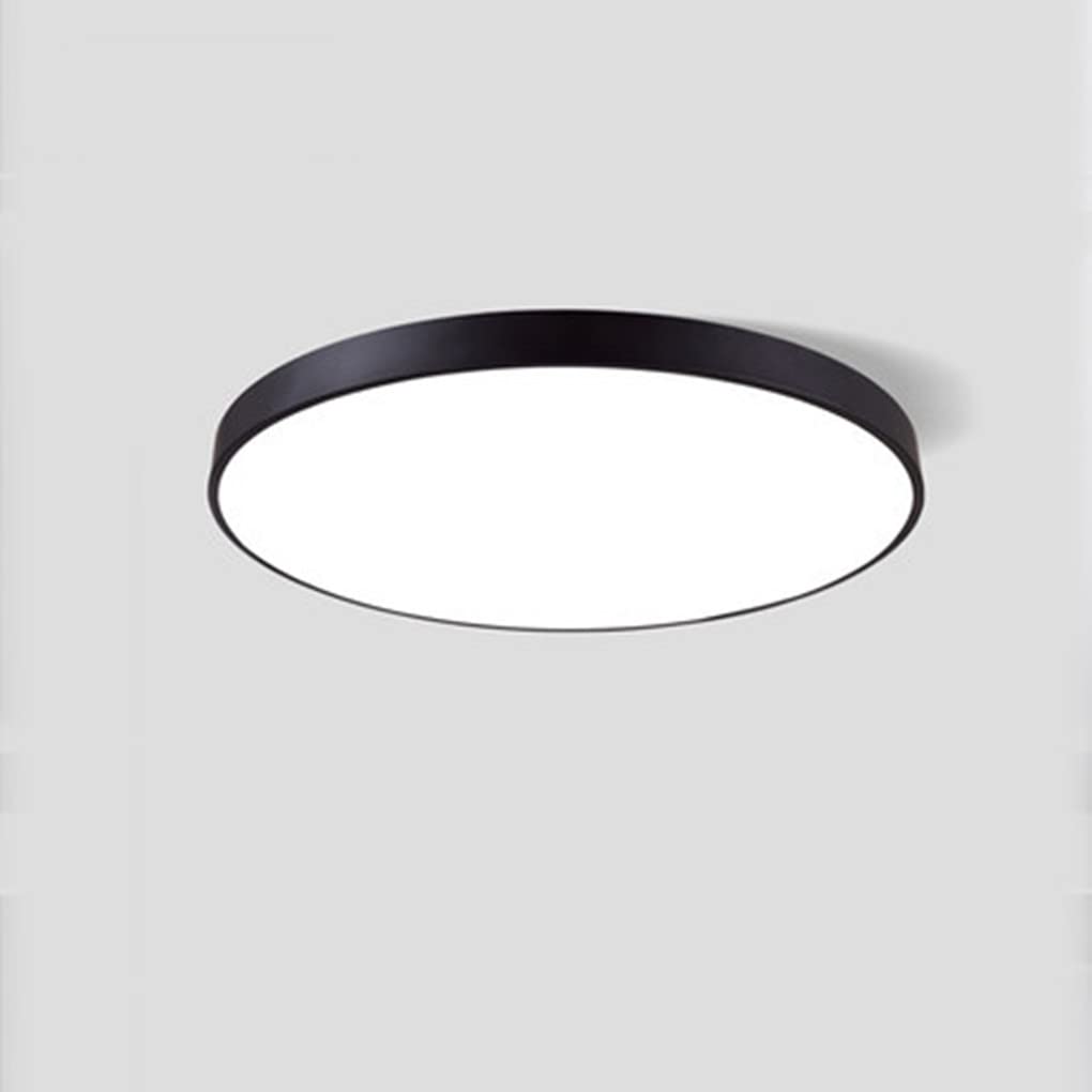 LYMSXAZOU 18W LED Ceiling Light Modern Acrylic Fixture for Kitchen Bedroom Bathroom Living Room Hallway Balcony - 6000K White Ø30cm Black Finish