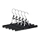 Relaxdays Hosenbügel Metall 5er Set, 360° drehbarer Haken, fest schließend, Rockbügel, gummierte Klemmen, 26cm, schwarz