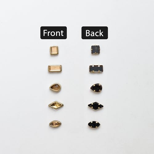 Image of EmbroideryMaterial Combo Pack of Flat Back Glue On Kundan Stone Beads for Jewellery Making, Craft, Embroidery, Embellishment, Toran Making, Aari Work, Bangles Making (500 Pieces, Gold Color)