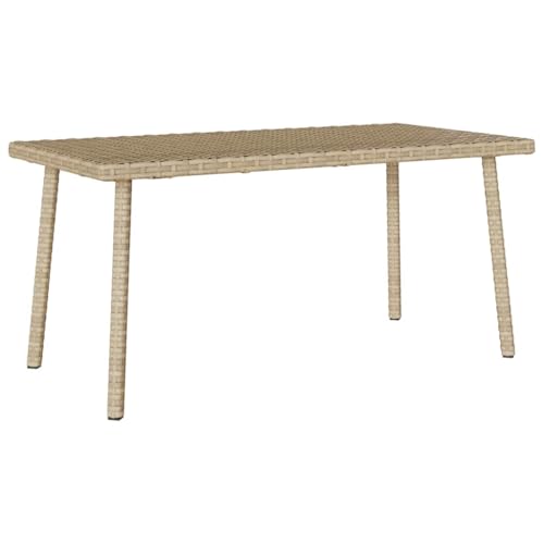 Table basse de jardin rectangulaire beige gain de place pour petit balcon