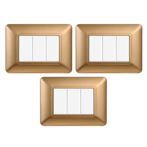 Gloca Set Placche Plastica Compatibili Matix (3 Pezzi Oro, 3 Posti)