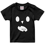 [igsticker] Tシャツ キッズ 子供 90 サイズ デザイン プリント size おしゃれ クルーネック 黒 ブラック t-shirt 032616 ハロウィン パンプキン ジャック・オー・ランタン