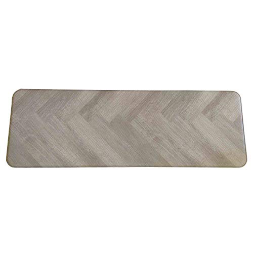 Anti Fatigue Cushion Stylish Comfort Floor Foam Kitchen Mat, Office Mat, Waterproof, Easy To Clean, Soft And Thick, Non Toxic, Reversible (Grey And Stripe, 17" X 37") #TOP1
