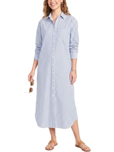 Image of Kuraki Women's Casual Print Button Front Maxi Shirt Dress