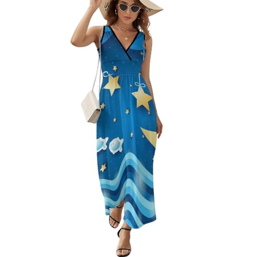Robe décontracté Poisson Lune Étoilé fluide pour rester au frais tout l'été