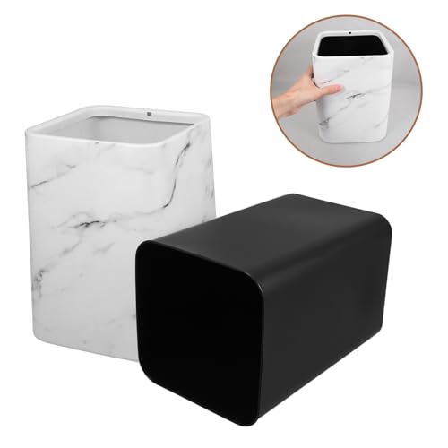 Caneca de basura rectangular blanca para baño Unomor miniatura 7