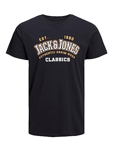 Jack & Jones Jjelogo Tee Ss O-neck 2 Col 23/24 Pls camisetas de Hombre, Hombre, Negro, 5XL Grande