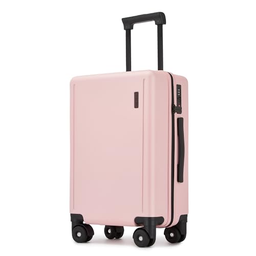 20 Inch Carry-on Luggage, 22x14x9 Airline Approved Carry on Luggage, Hard Shell Small Rolling Carry on Suitcase with Spinner Wheels TSA Approved for Travel (Pink, 20 Inch)