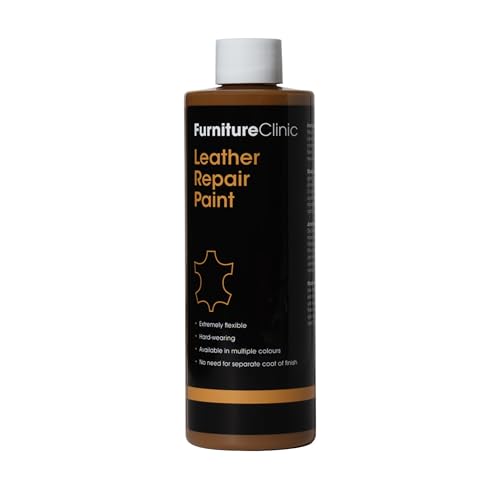 Furniture Clinic Leather Repair Paint & Dye | Self Seal Colourant for Quick and Easy Leather Repair | Suitable for Sofas, Car Seat, Shoes, Handbag, and More - Camel, 250ml