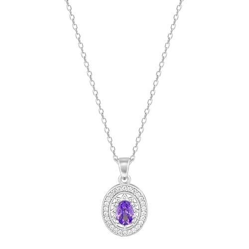 GIVA 925 Silver Purple Glance Pendant With Link Chain | Necklace to Gift Women & Girls | With Certificate of Authenticity and 925 Stamp | 6 Months Warranty*