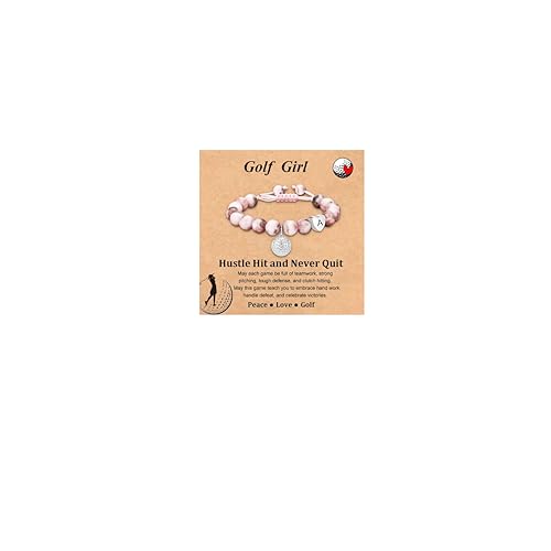 Fervia Golf Bracelet Initial Heart Gifts for Girls Women Sports Accessories Jewelry Gift Ideas for Christmas Birthday(A)