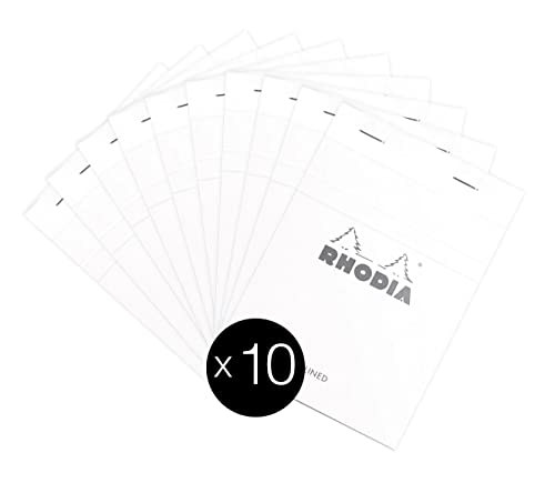 RHODIA 13601C, Stapled Notepad N°13 White, A6, Lined, 80 Detachable Sheets, White Clairefontaine Paper 80 g/m² - Image 3