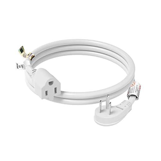 FIRMERST 1875W 3 Feet Extension Cord Low Profile Flat Plug 15A White