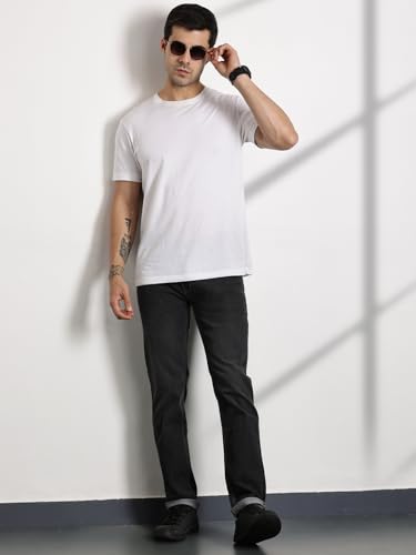 Image of Thomas Scott Men's | Solid | Brathable Fabric | Denim | Mid Rise | Casual Jeans for Men