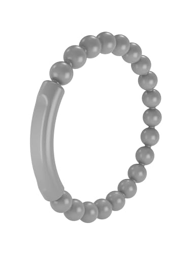 QALO Unisex Silicone Bracelet, Tranquil, Silver, Small/Medium