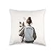 Cairn Terrier Mom Illustration I Love my Dog Back View Throw Pillow